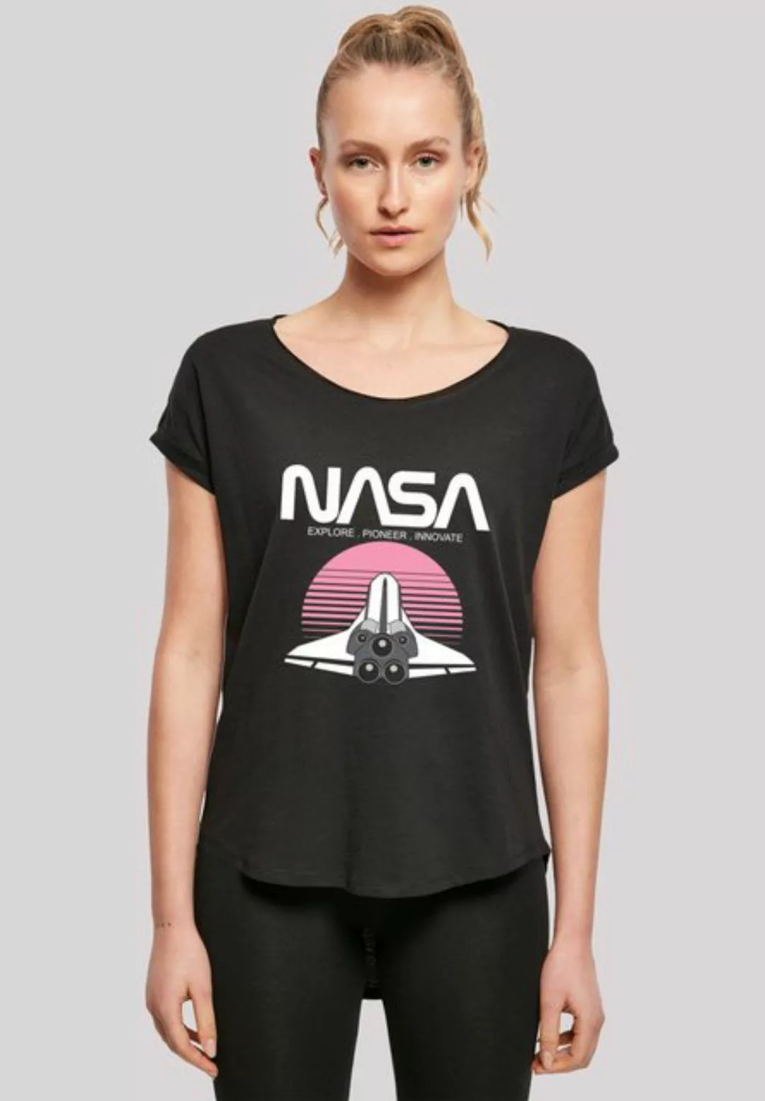 F4NT4STIC T-Shirt Long Cut T-Shirt 'NASA Space Shuttle Sunset' Damen,Premiu günstig online kaufen
