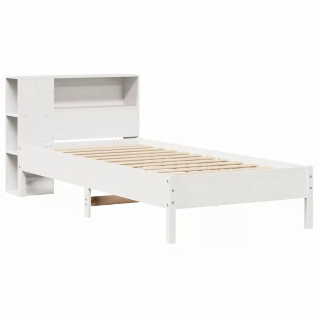 vidaXL Bett Massivholzbett mit Regal ohne Matratze Weiß 90x190 cm Kiefer günstig online kaufen