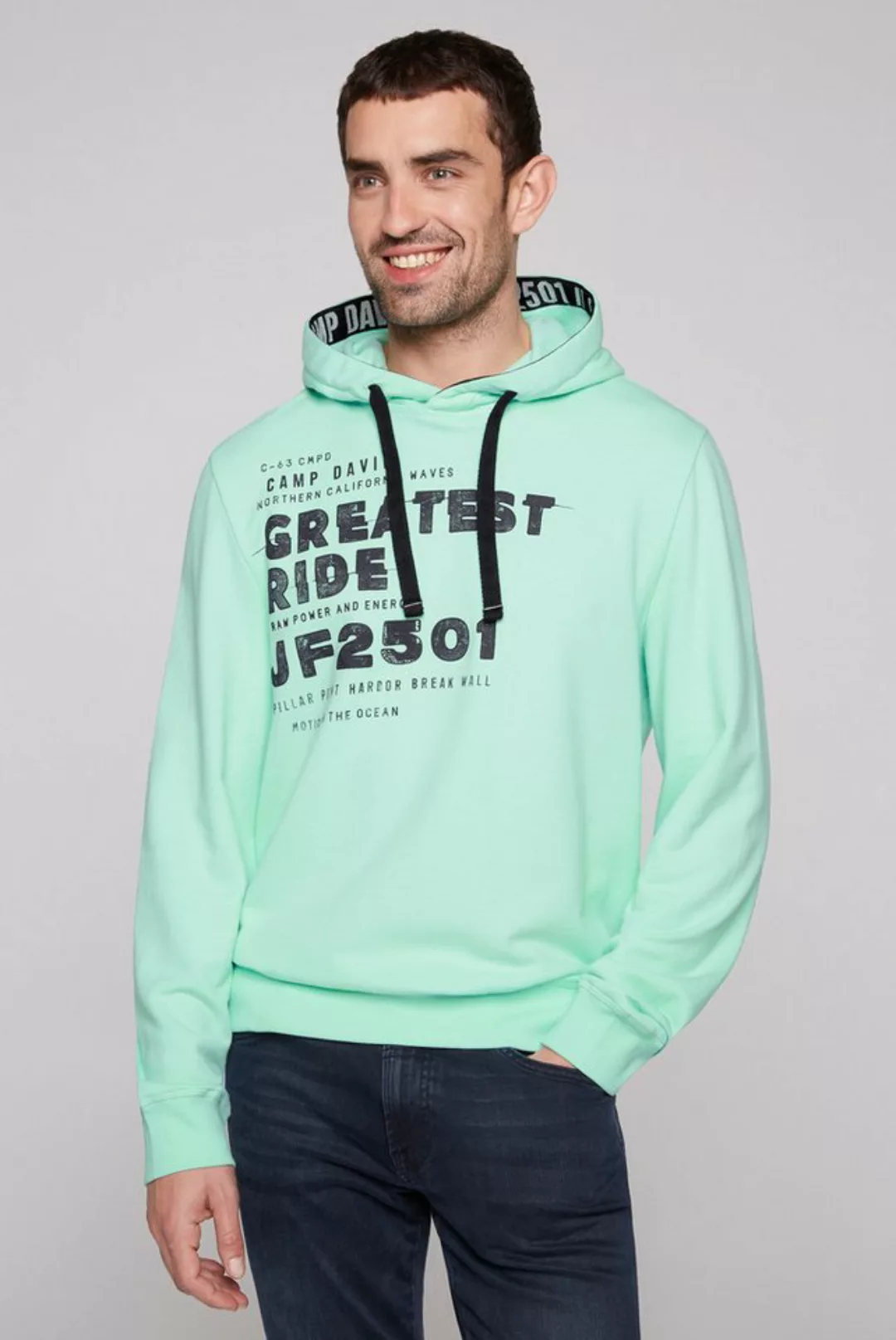 CAMP DAVID Kapuzensweatshirt mit kontrastreichem Print günstig online kaufen