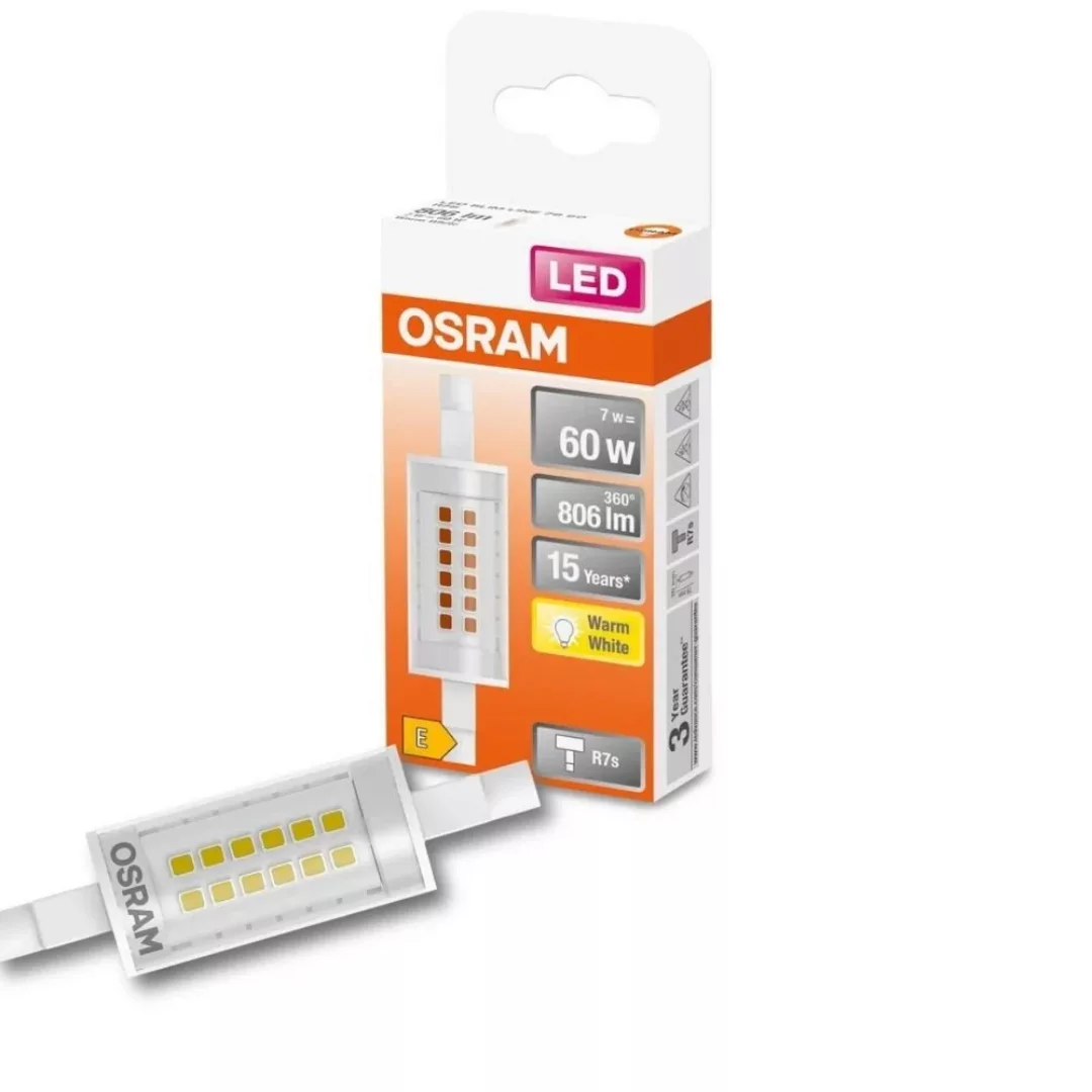 Osram LED-Leuchtmittel R7S Röhrenform 7 W Warmweiß 806 lm 7,8 x 2 cm (H x Ø günstig online kaufen