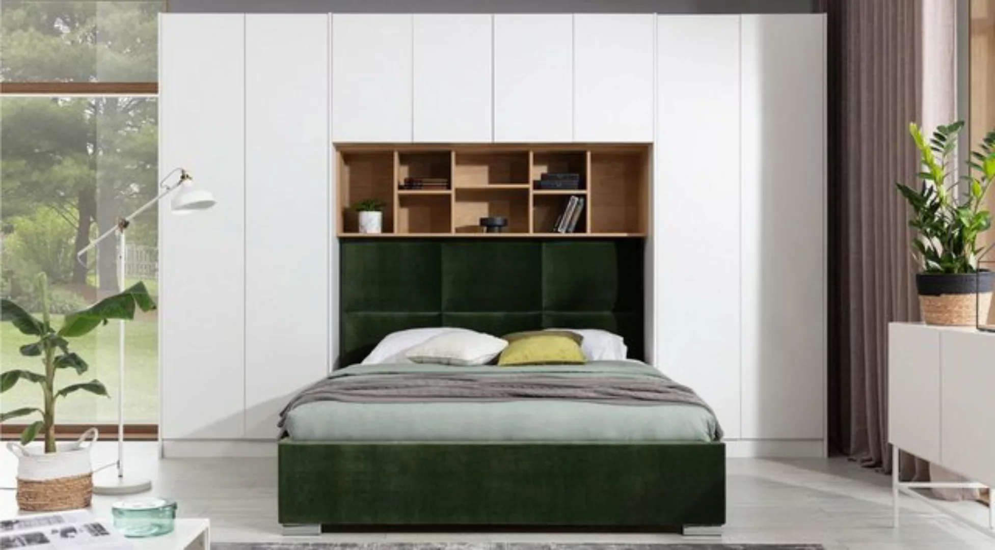 Casa Padrino Bett Casa Padrino Luxus Schlafzimmer Möbel Set Matt Weiß / Nat günstig online kaufen