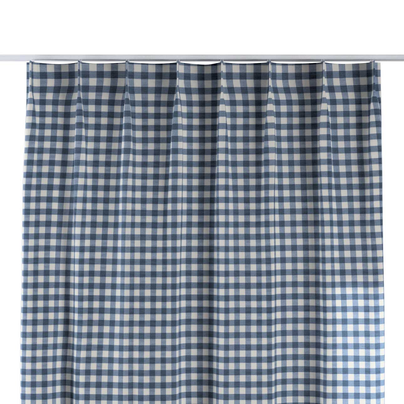 Vorhang mit flämischen 1-er Falten, marinenblau-ecru , Quadro (136-01) günstig online kaufen