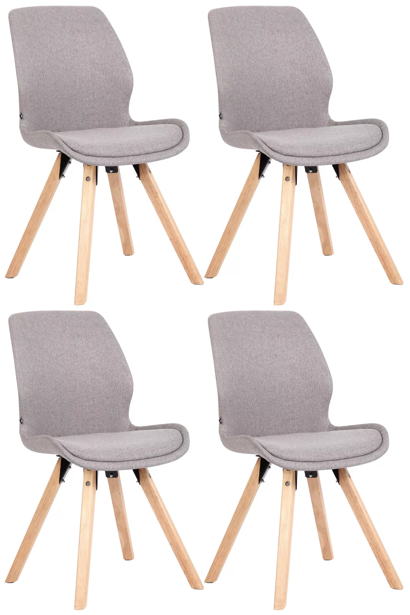 4er Set Stuhl Luna Stoff Grau günstig online kaufen