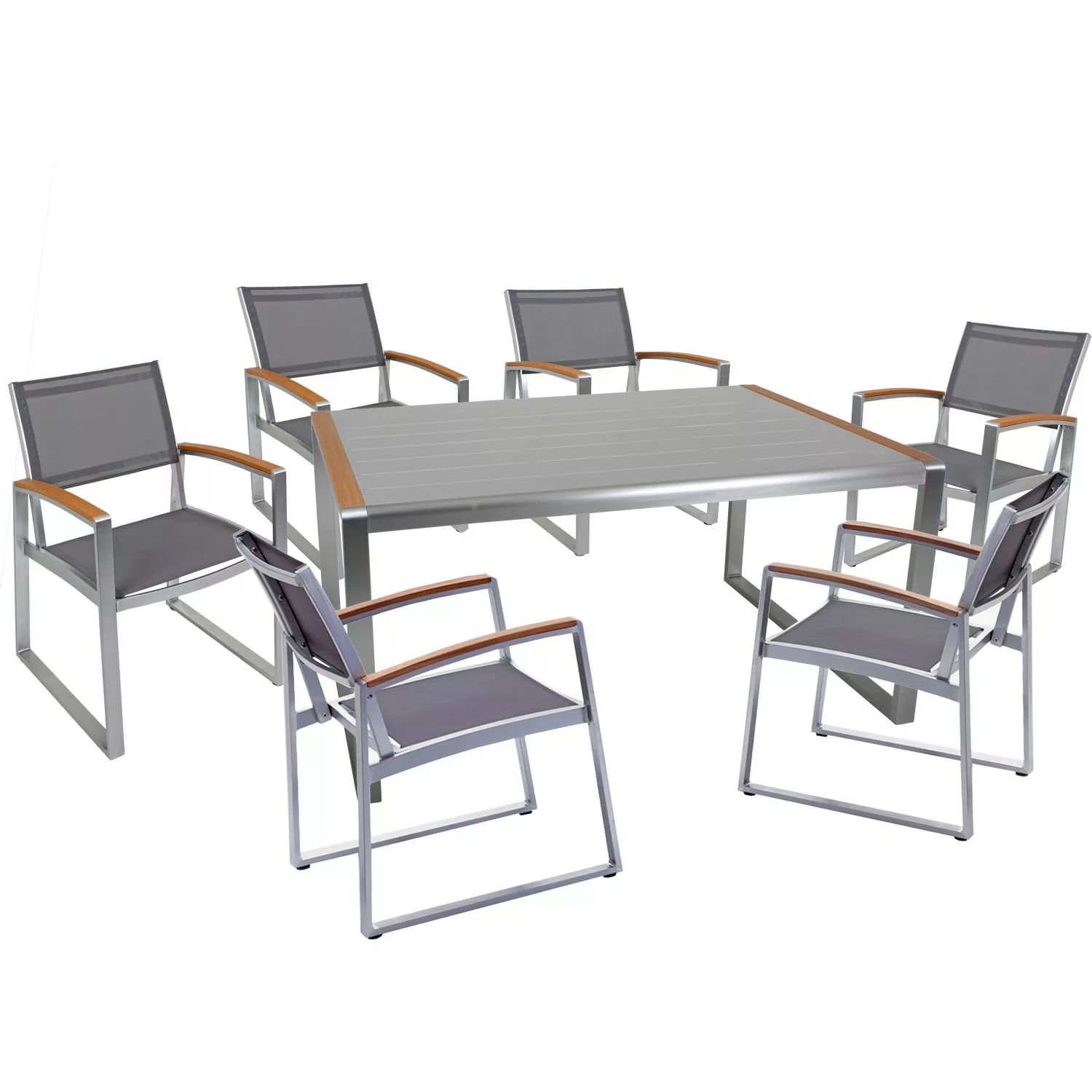 Garden Pleasure Garten-Essgruppe "AVA", (7 tlg.), mit hochwertigen Holzappl günstig online kaufen