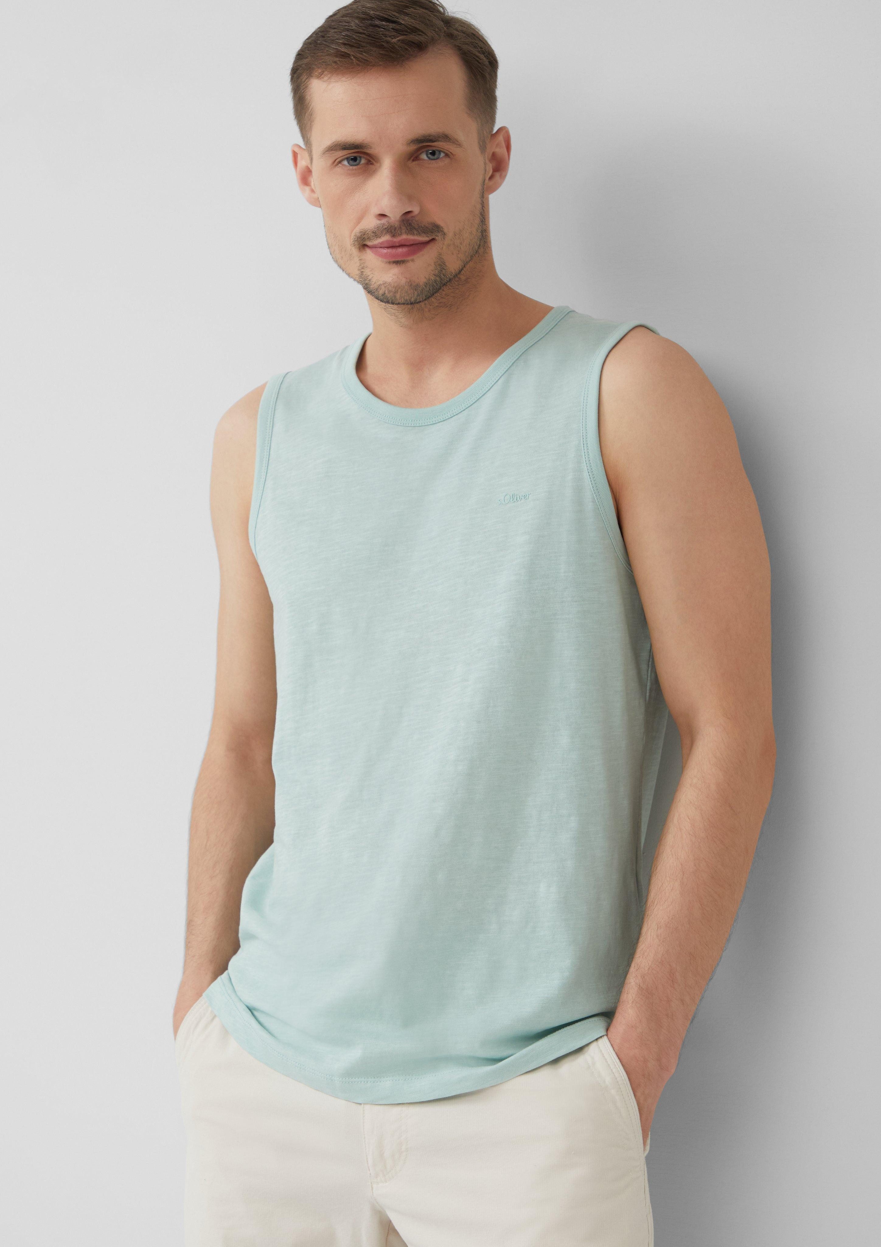 s.Oliver Shirttop Baumwoll-Tanktop mit Flammgarnstruktur günstig online kaufen