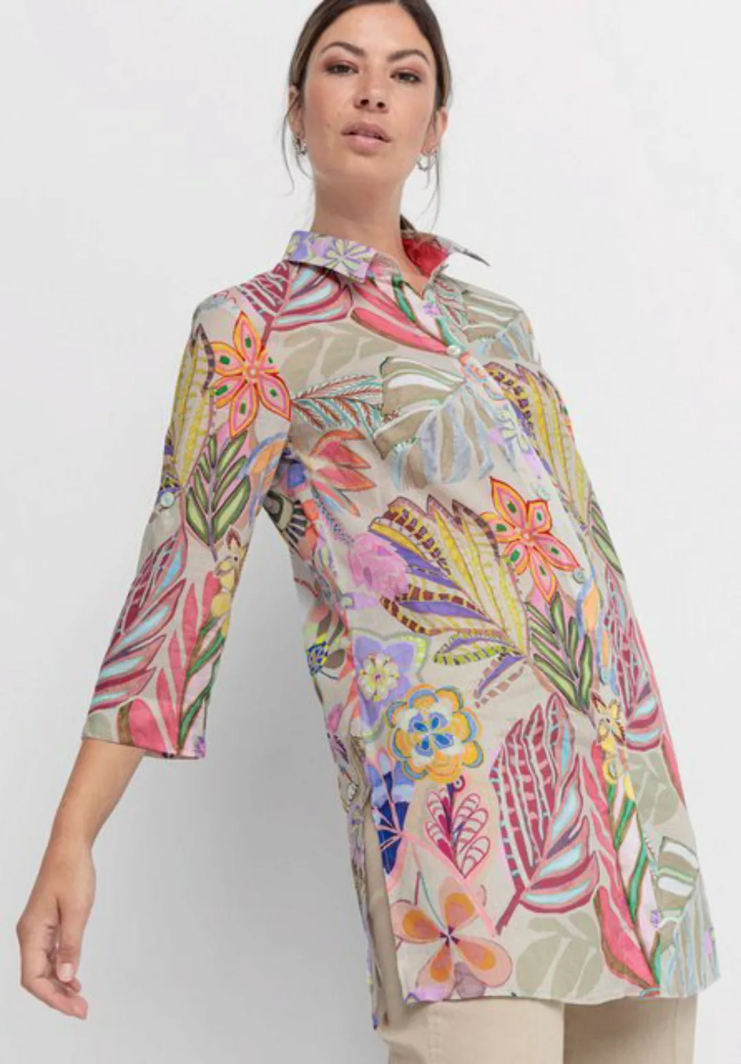 bianca Longbluse DAIRA mit modernem, floralen Muster in Trendfarben günstig online kaufen