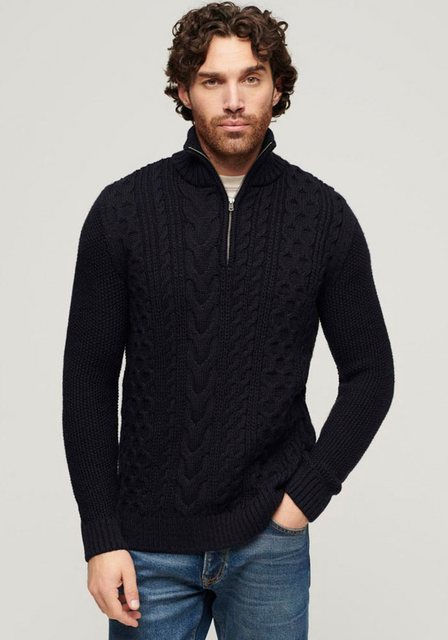 Superdry Strickpullover Jacob Cable Knit Half Zip günstig online kaufen