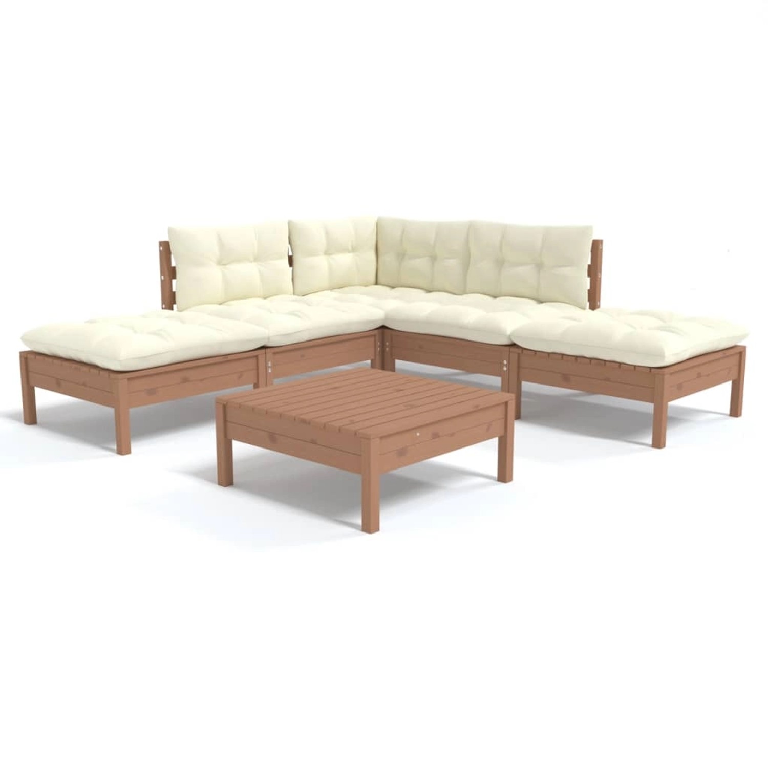 6-tlg. Garten-lounge-set Mit Kissen Honigbraun Kiefernholz günstig online kaufen