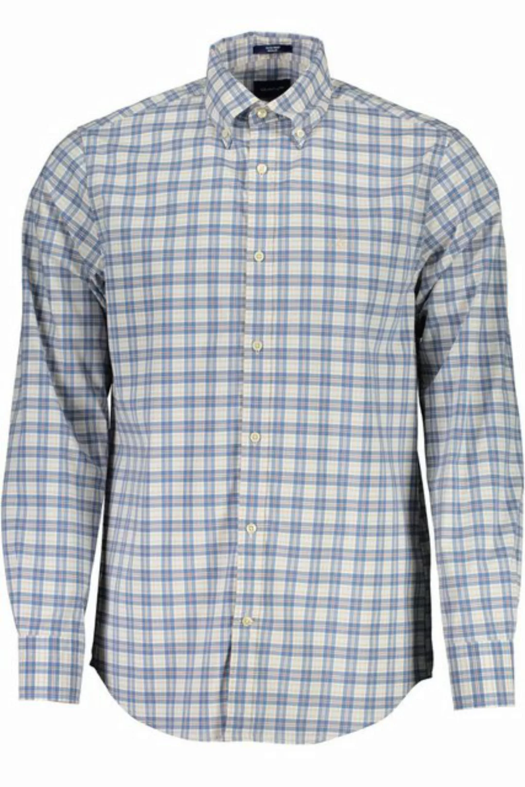 Gant Langarmhemd Stilvolles Herren Langarmshirt in Blau mit Button-Down-Kra günstig online kaufen