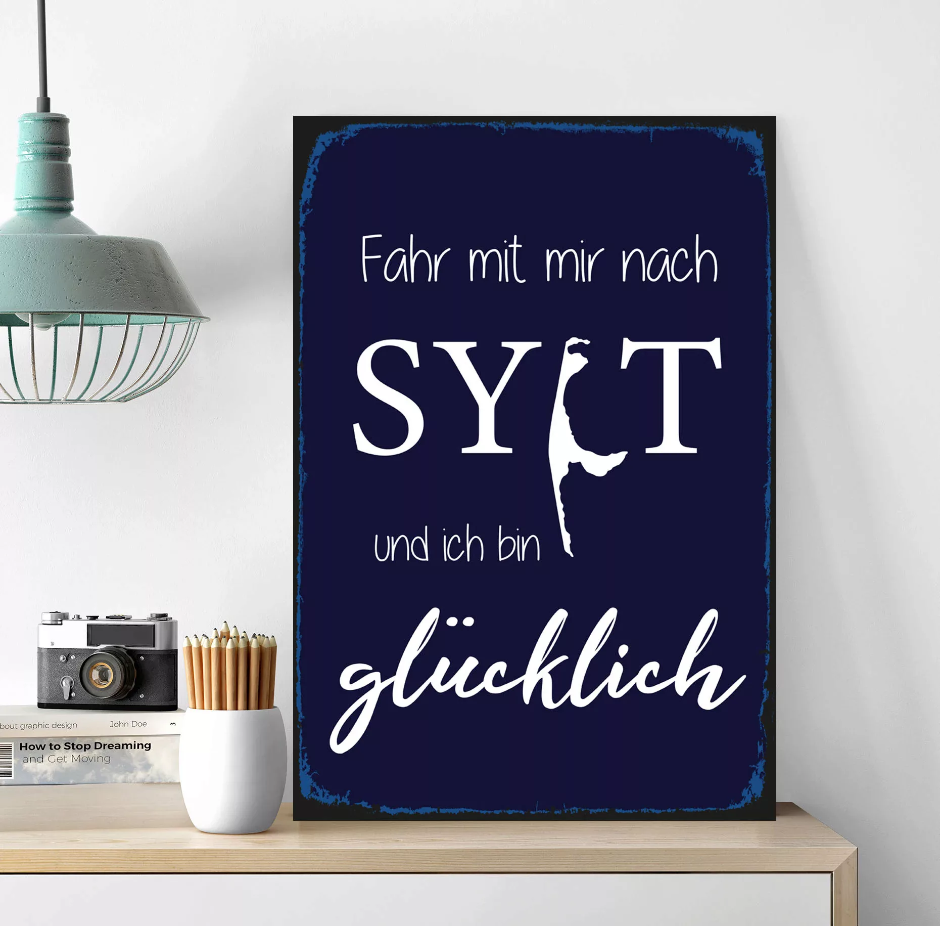 queence Metallbild "Fahr mit mir nach Sylt", Sprüche, (1 St.), Sylt, Wandde günstig online kaufen