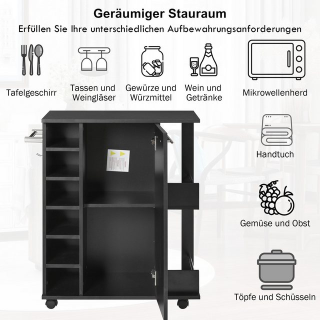 Rhein Beleuchtung Küchenbuffet Bewegliches Sideboard, Speisenwagen für die günstig online kaufen