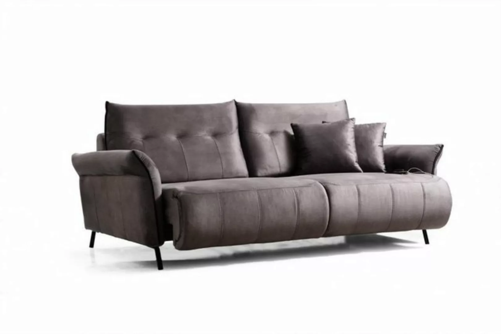 JVmoebel 3-Sitzer Grau Sofa Wohnzimmer Polstersofa Luxus Design Möbel Moder günstig online kaufen