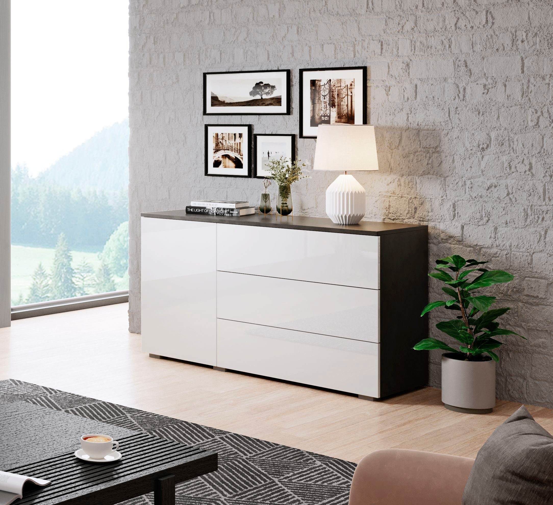 INOSIGN Sideboard "PARIS", (1 St.), Moderne 110cm breite grifflose Kommode, günstig online kaufen