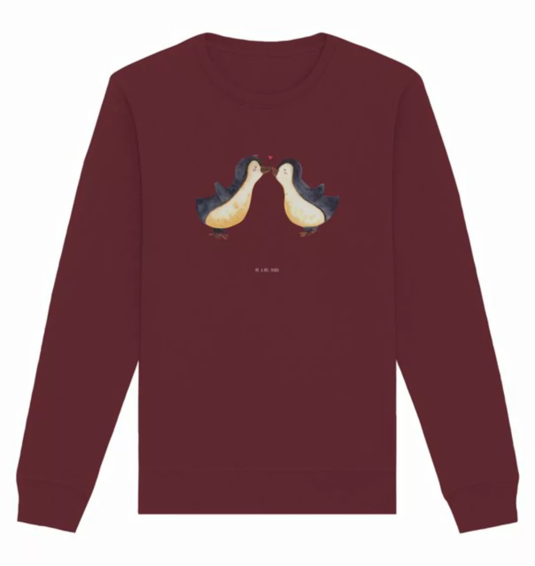 Mr. & Mrs. Panda Longpullover Größe M Pinguin Liebe - Burgundy - Geschenk, günstig online kaufen