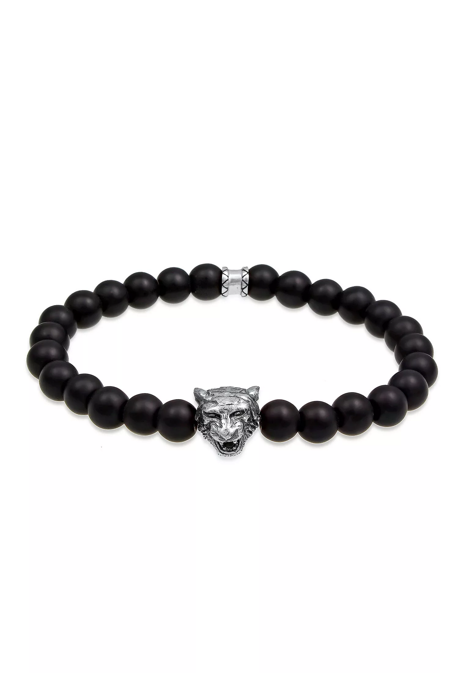Kuzzoi Armband "Herren Tiger Kopf Onyx Edelsteine Black 925 Silber" günstig online kaufen