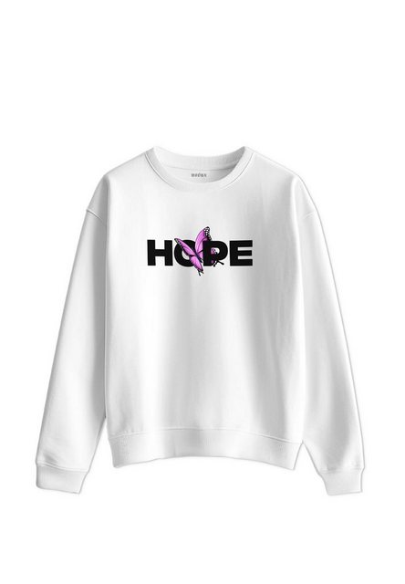 Novux Sweater HOPE Damen Sweatshirt farbe Weiß (1-tlg) aus Baumwolle günstig online kaufen