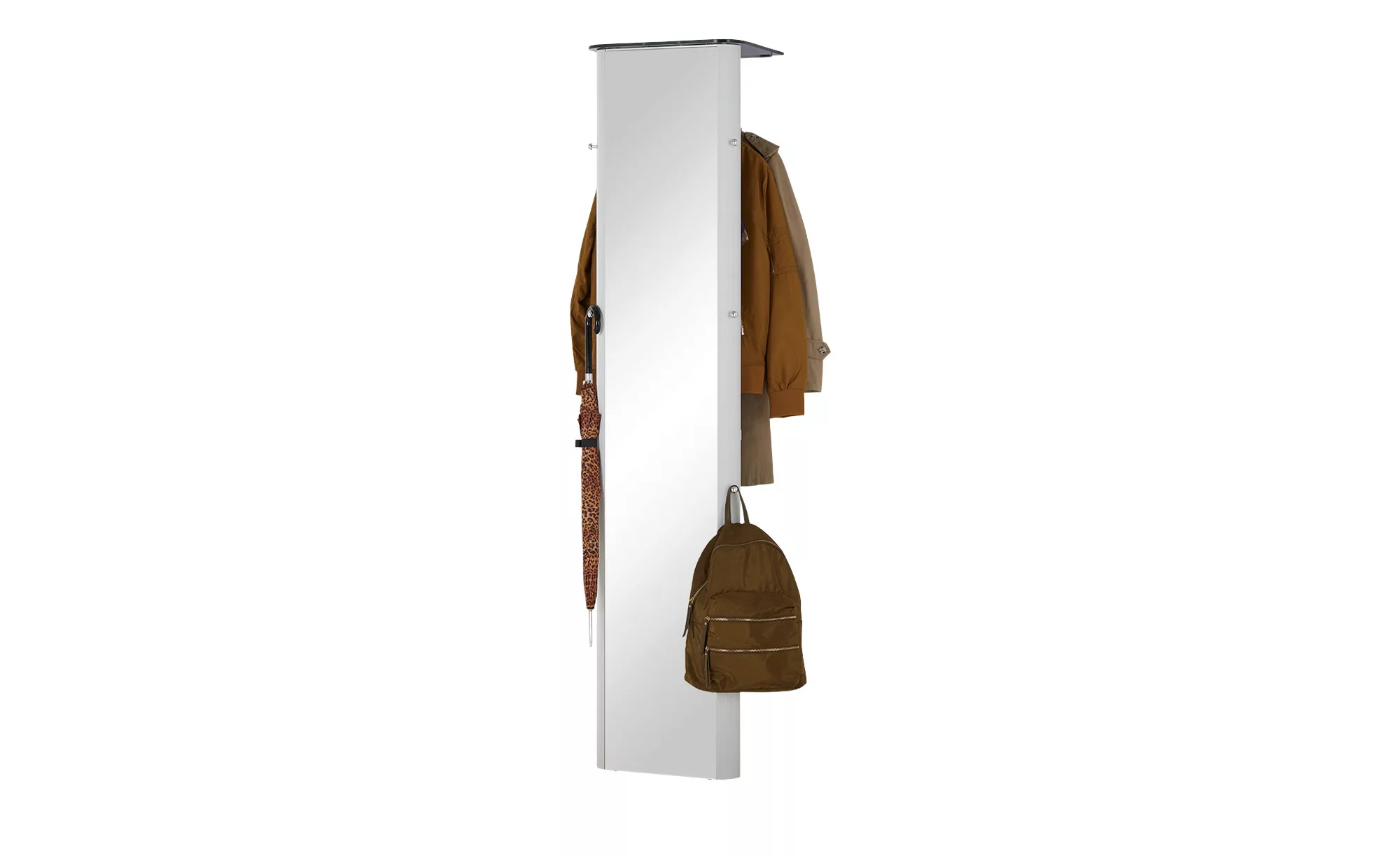 Spiegelgarderobe  Juno ¦ silber ¦ Glas , Metall ¦ Maße (cm): B: 45 H: 193 T günstig online kaufen