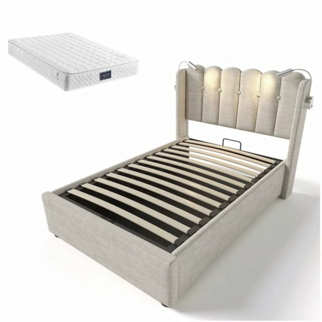 Gotagee Polsterbett Einzelbett Stauraumbett Jugendbett (Mit Matratze) 90x20 günstig online kaufen