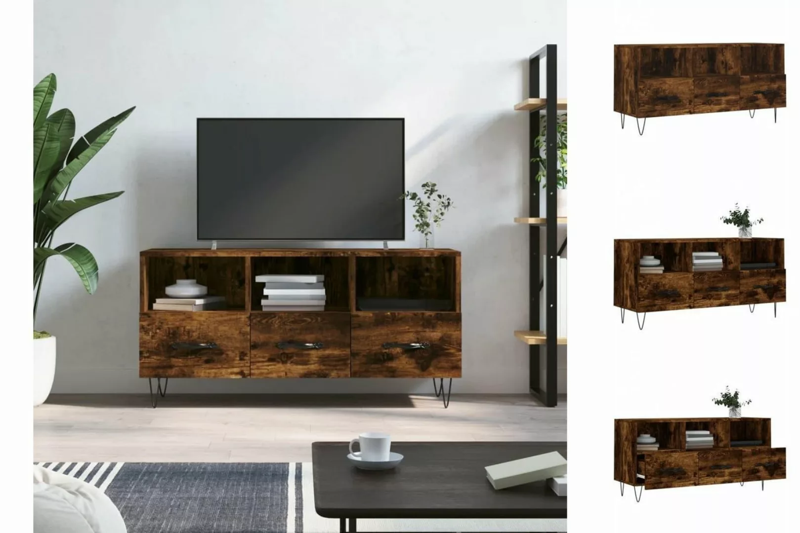 vidaXL TV-Schrank TV-Schrank Räuchereiche 102x36x50 cm Spanplatte günstig online kaufen