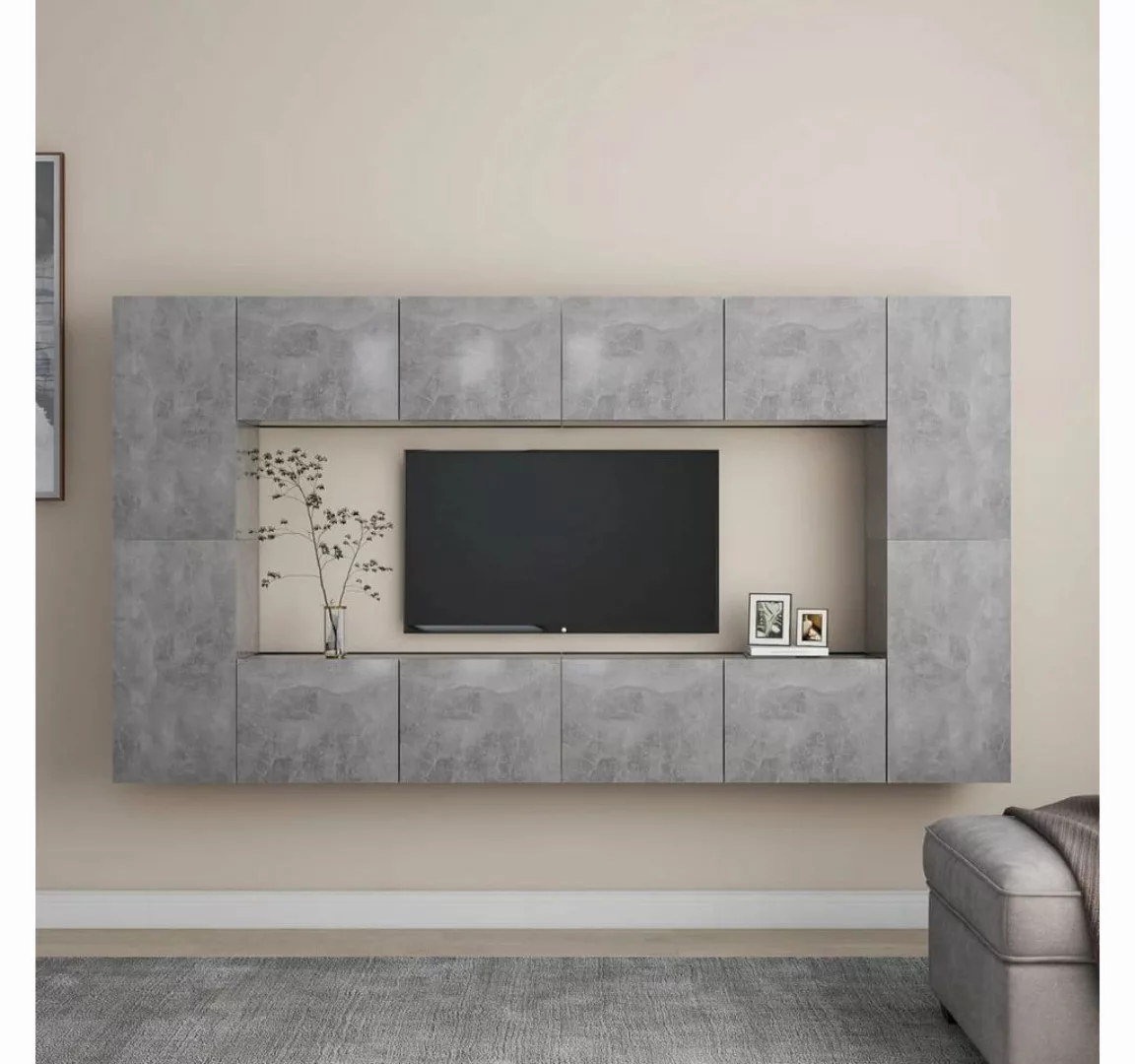 furnicato TV-Schrank 8-tlg. TV-Schrank-Set Betongrau Holzwerkstoff günstig online kaufen