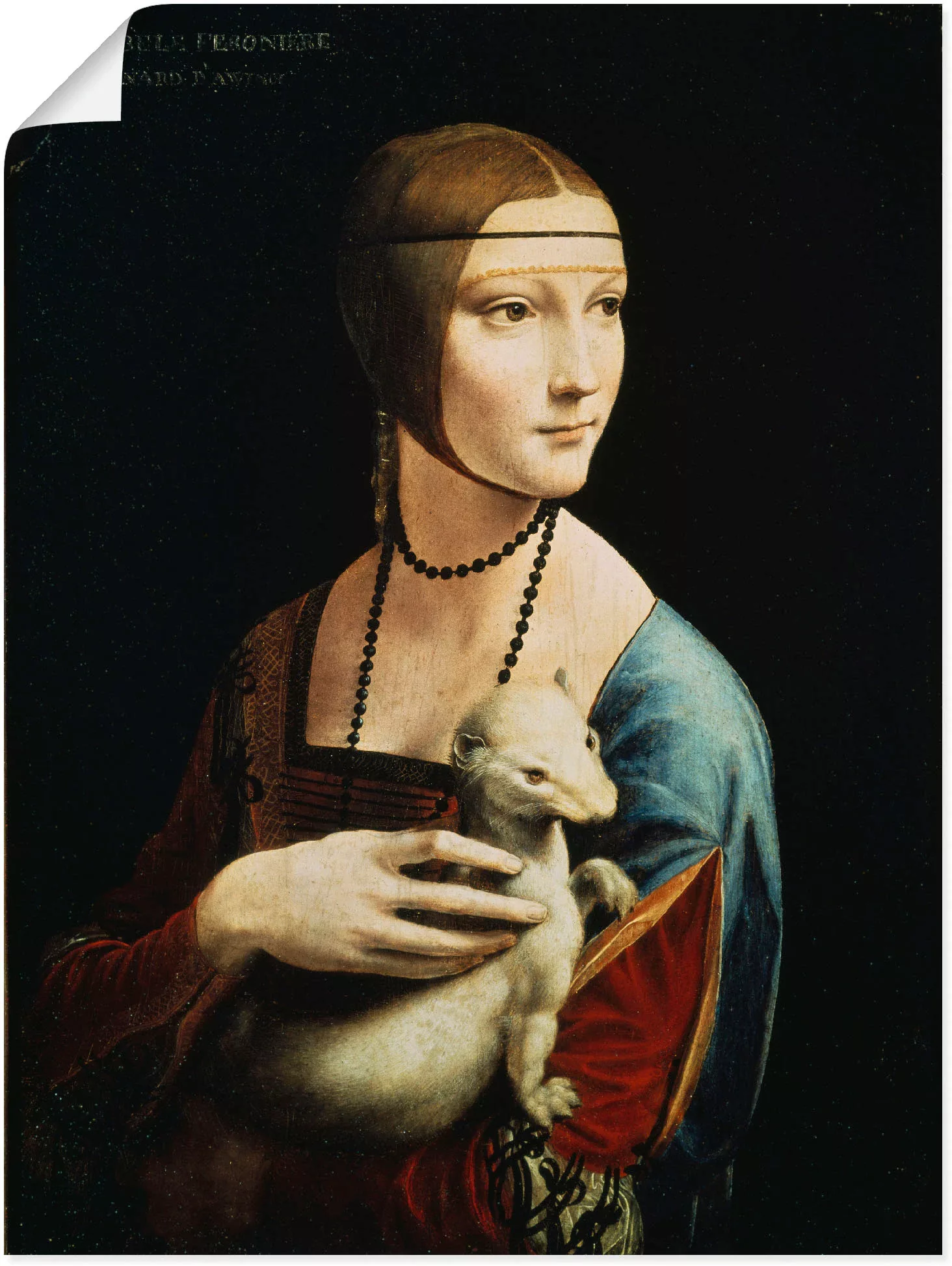 Artland Wandbild »Dame mit dem Hermelin Porträt«, Frau, (1 St.), als Leinwa günstig online kaufen