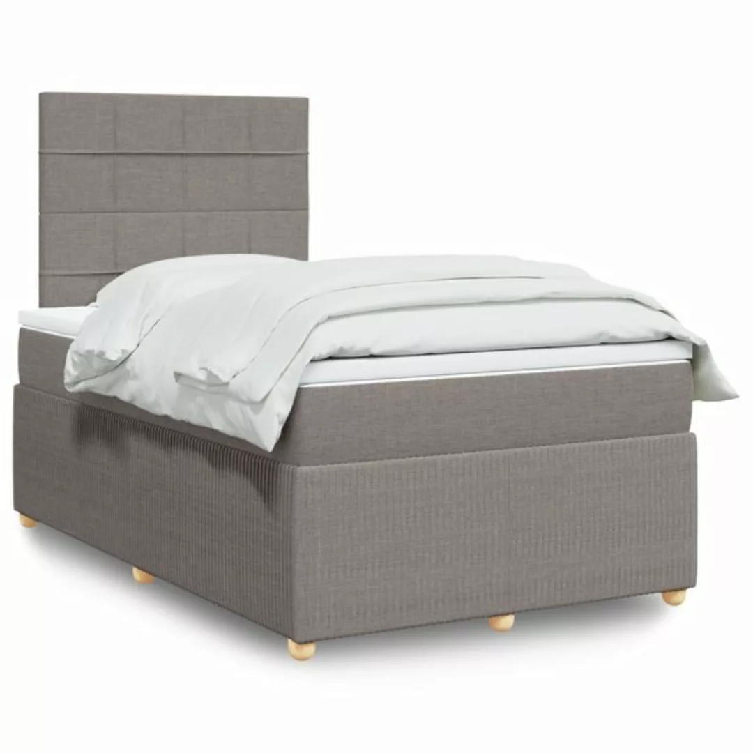 vidaXL Boxspringbett, Boxspringbett mit Matratze Taupe 120x190 cm Stoff günstig online kaufen