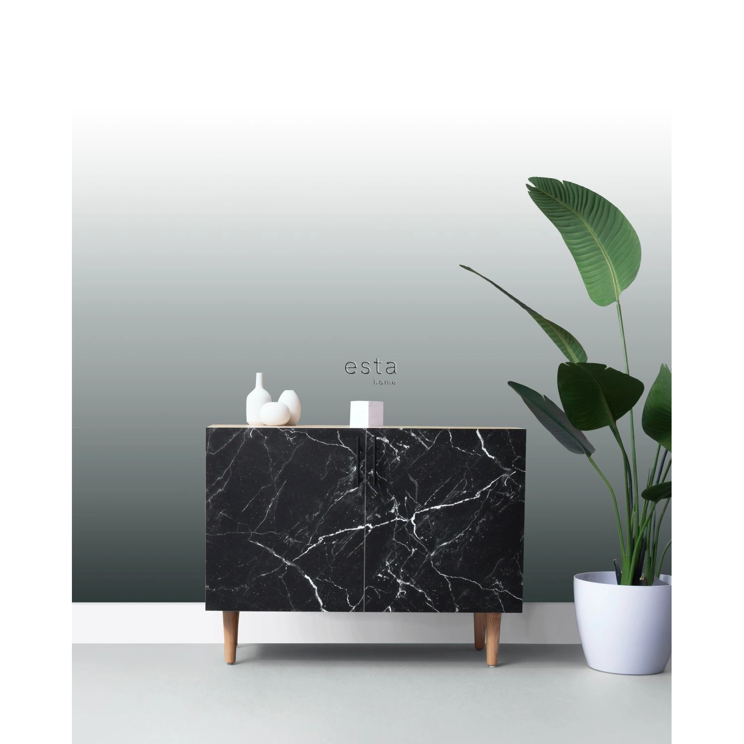 ESTAhome Fototapete Dip-Dye Muster Schwarz-Weiß 100 x 279 cm 158818 günstig online kaufen