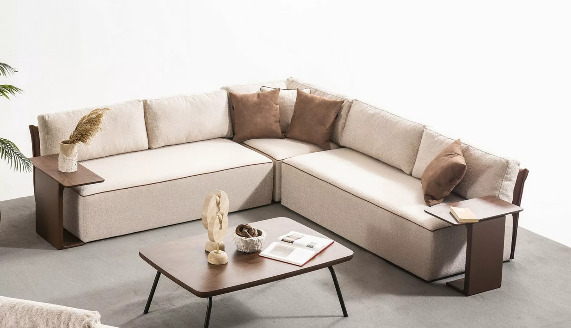 Viva Möbel Sofa CUPRA, L255 x R255 cm, Luxuriöses, modulares Ecksofa für hö günstig online kaufen