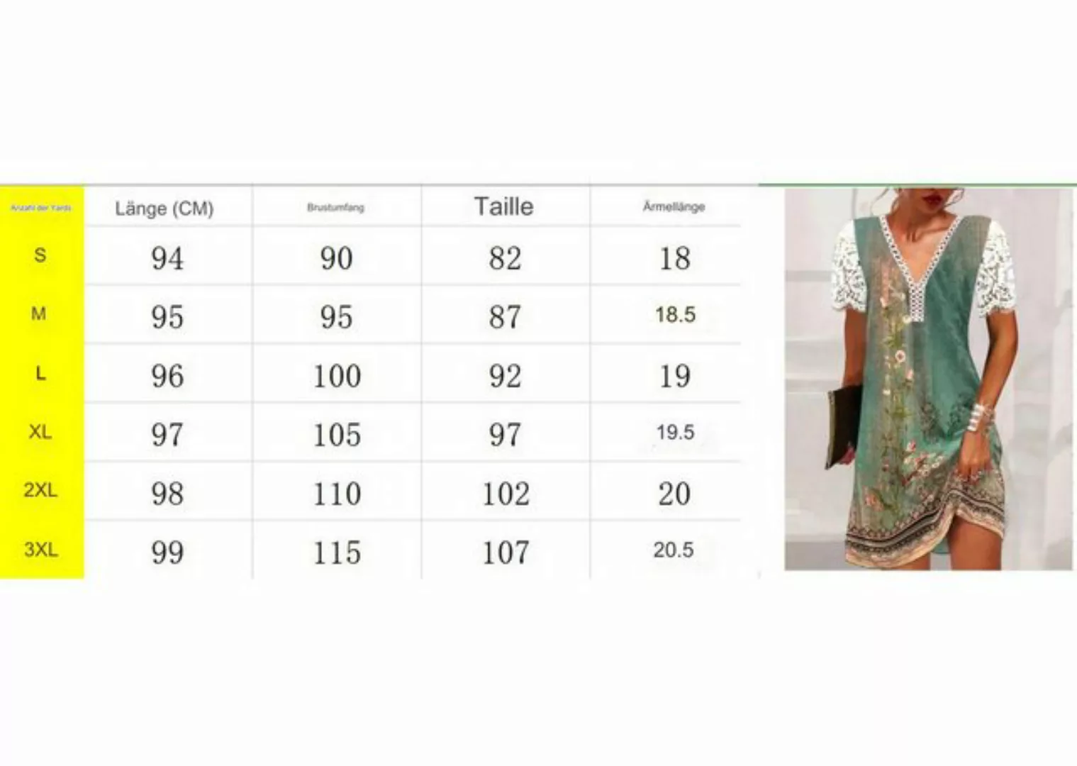 KIKI Spitzenkleid Lässiges Kurzarmkleid mit Spitzen-Patchworkkragen günstig online kaufen