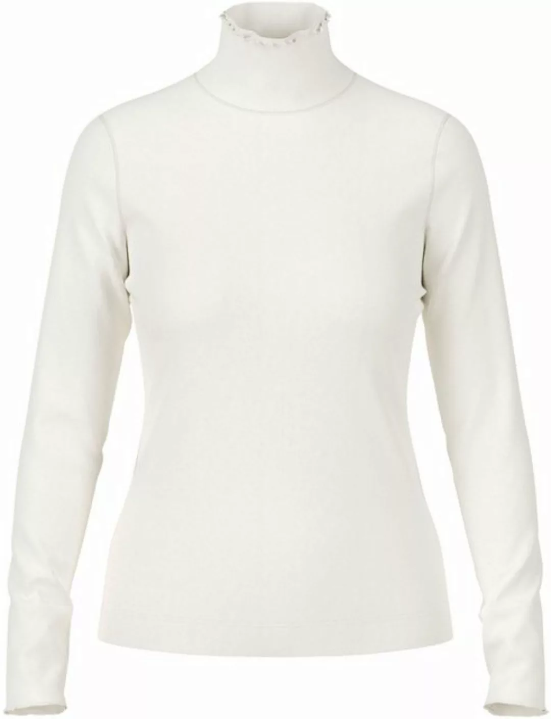 Marc Cain Langarmshirt mit offenkantigem Mock-Neck günstig online kaufen