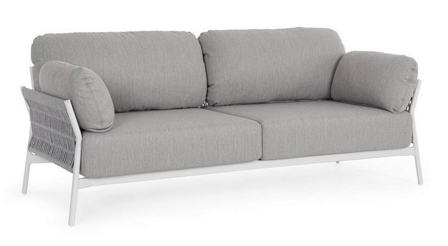 Natur24 Sofa Sofa Pardis 183x80x77cm Aluminium Grau Sofa Couch günstig online kaufen