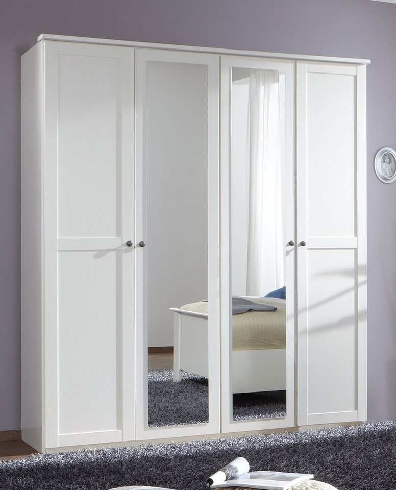 freiraum Kleiderschrank Chalet (BxHxT: 180x210x58 cm) in WEISS mit 4 Türen günstig online kaufen