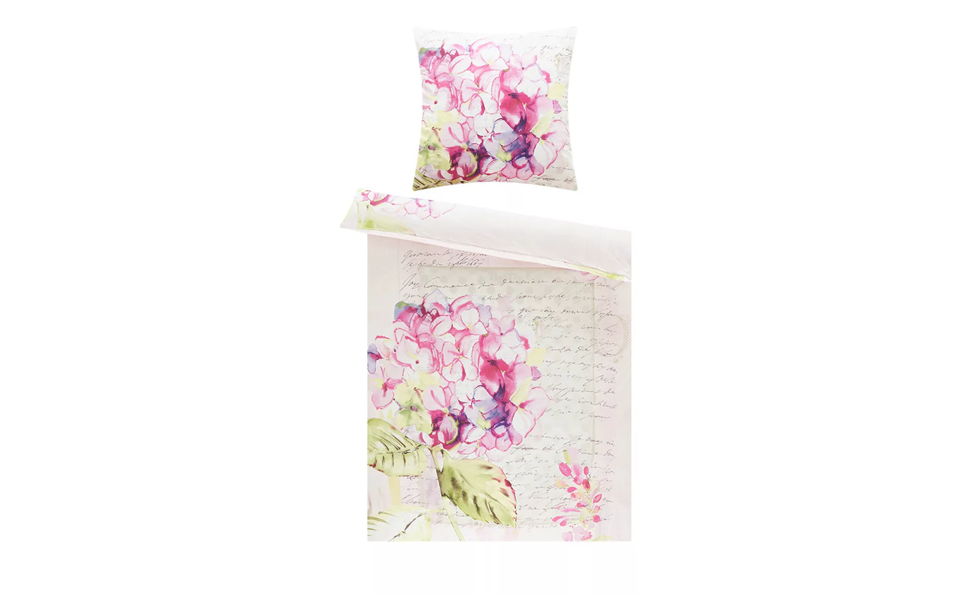 AURO Satin Bettwäsche   Floral - creme - 100% Baumwolle - 135 cm - Bettware günstig online kaufen