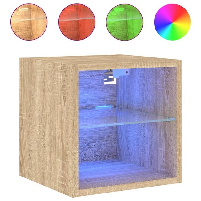 vidaXL Hängeschrank Hängeschrank Wandschrank mit LED Leuchten Sonoma Eiche günstig online kaufen