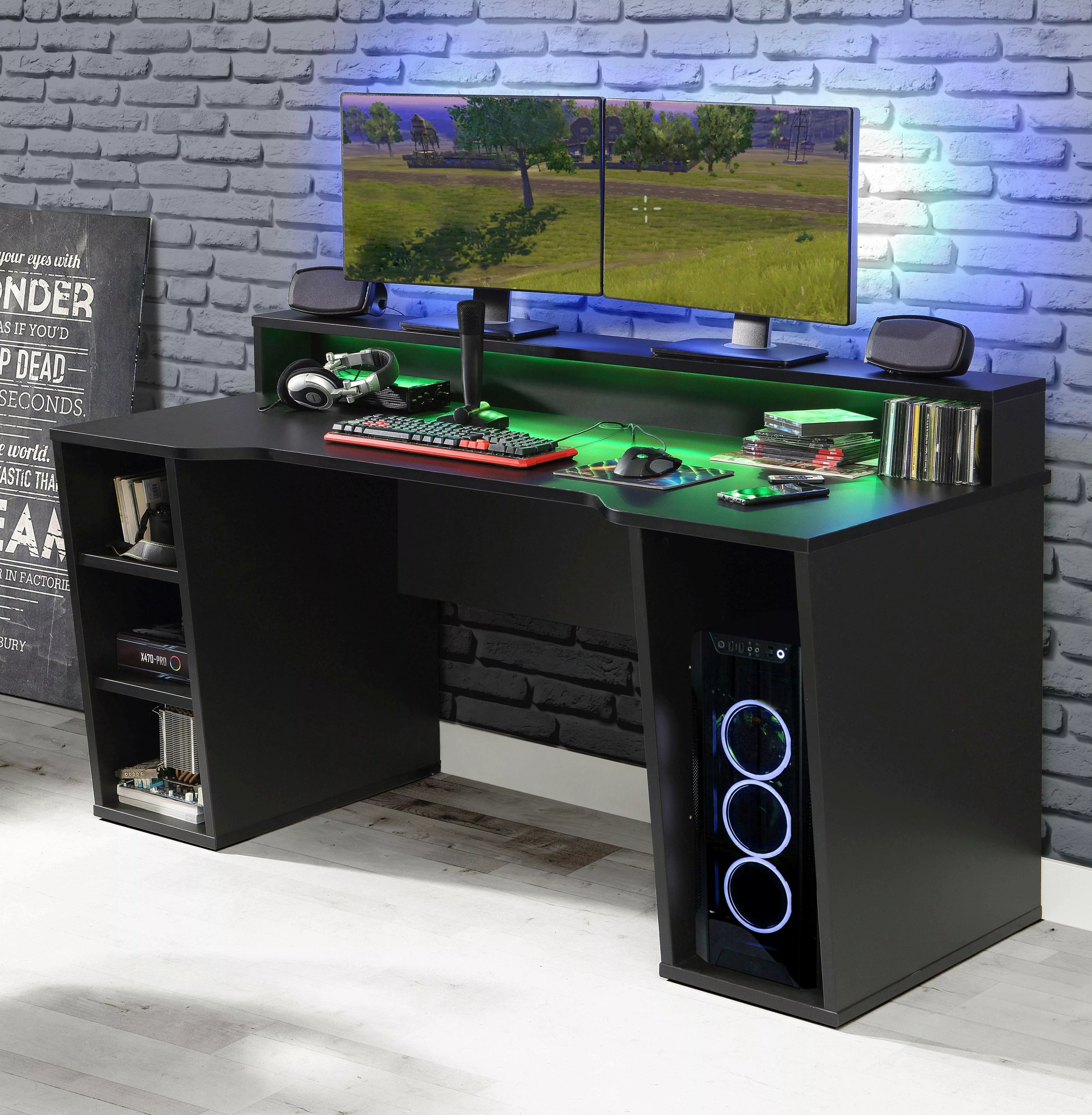 FORTE Gamingtisch "Tezaur", wahlweise mit RGB-Beleuchtung günstig online kaufen