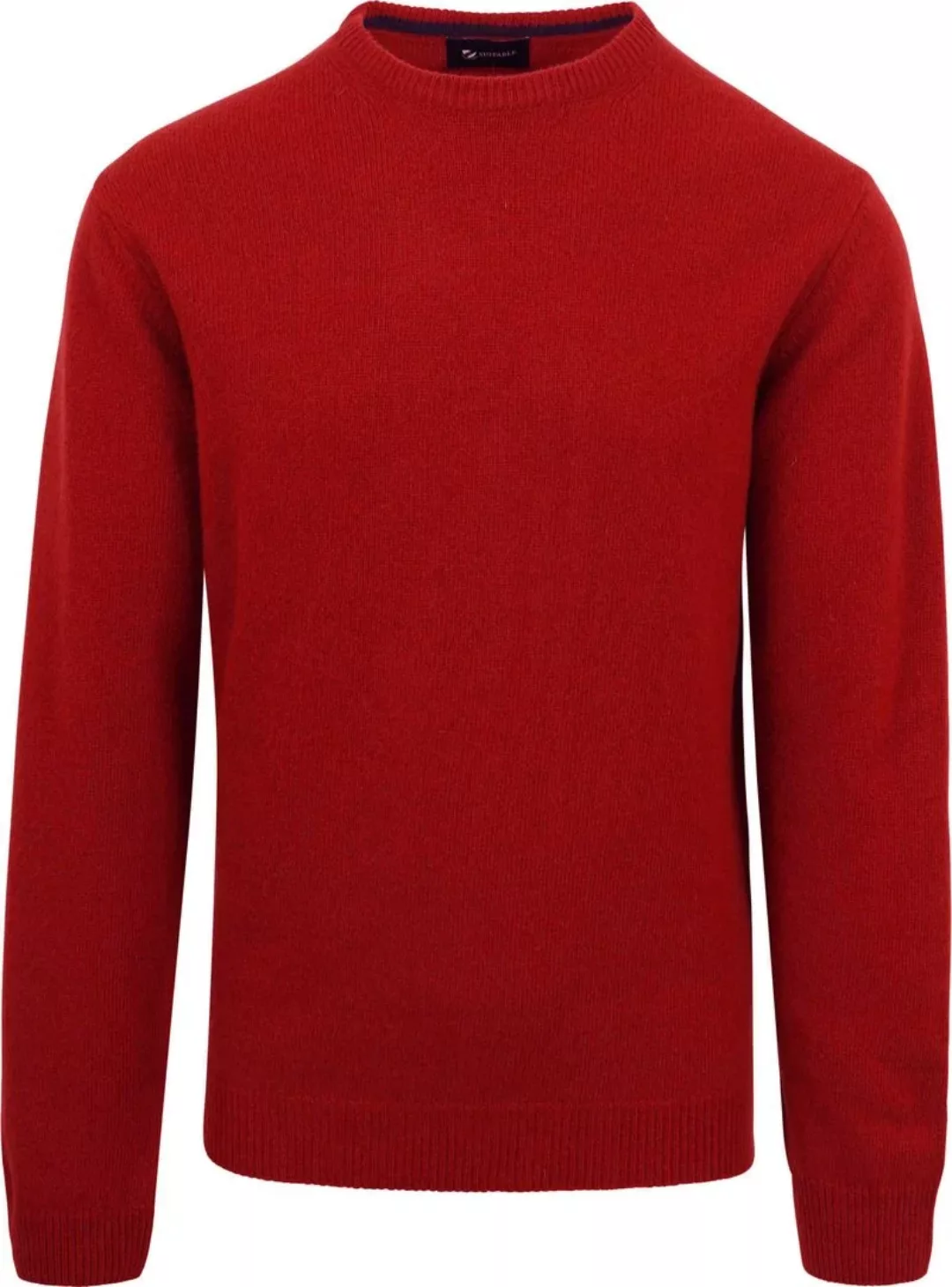 Suitable Lammwolle Pullover O-Ausschnitt Rot - Größe XXL günstig online kaufen
