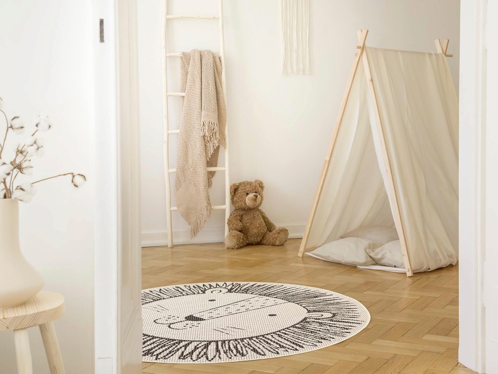 Primaflor-Ideen in Textil Kinderteppich »CABANE - Löwe«, rund, 3 mm Höhe, F günstig online kaufen