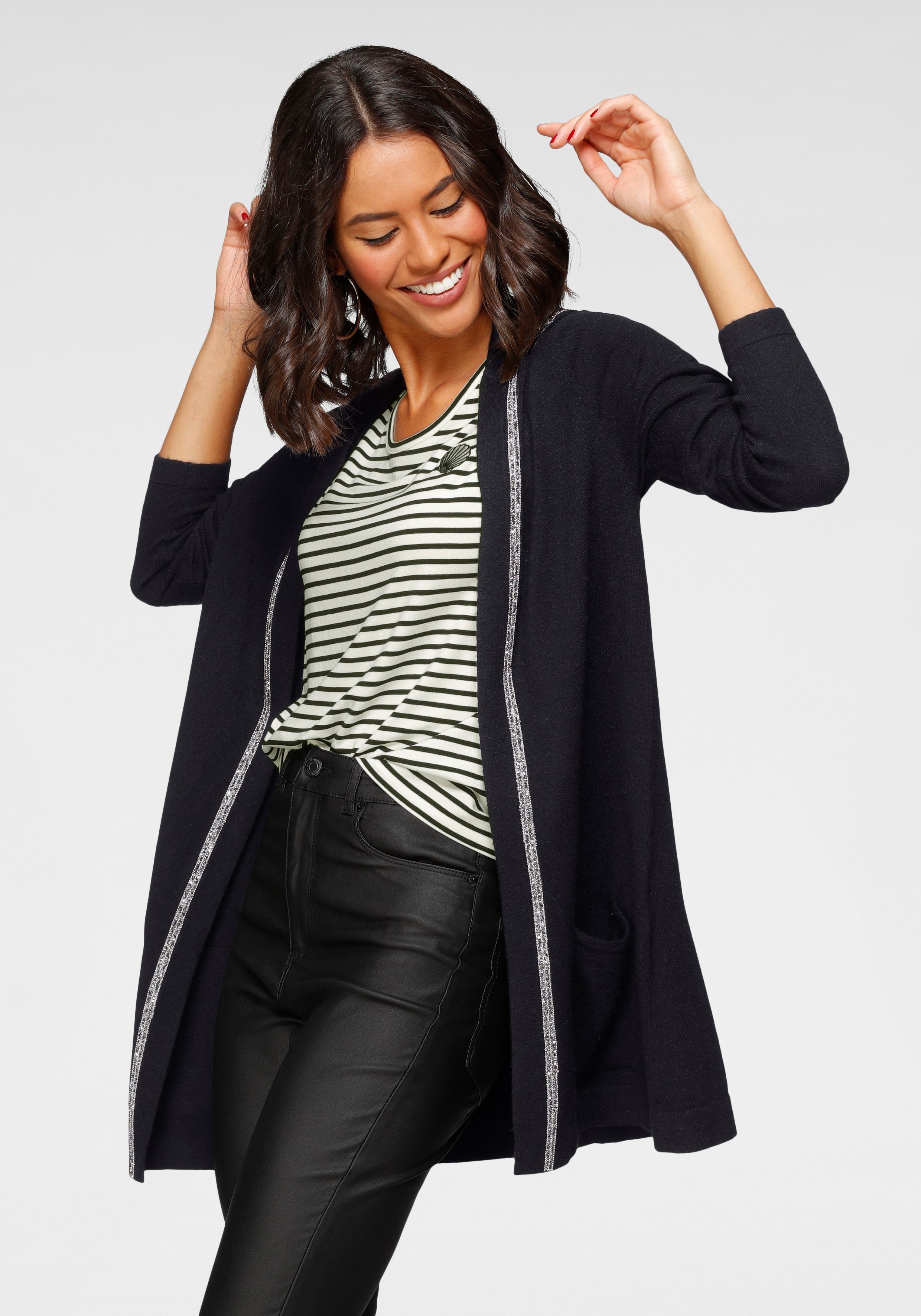Laura Scott Longstrickjacke mit Kapuze und günstig online kaufen