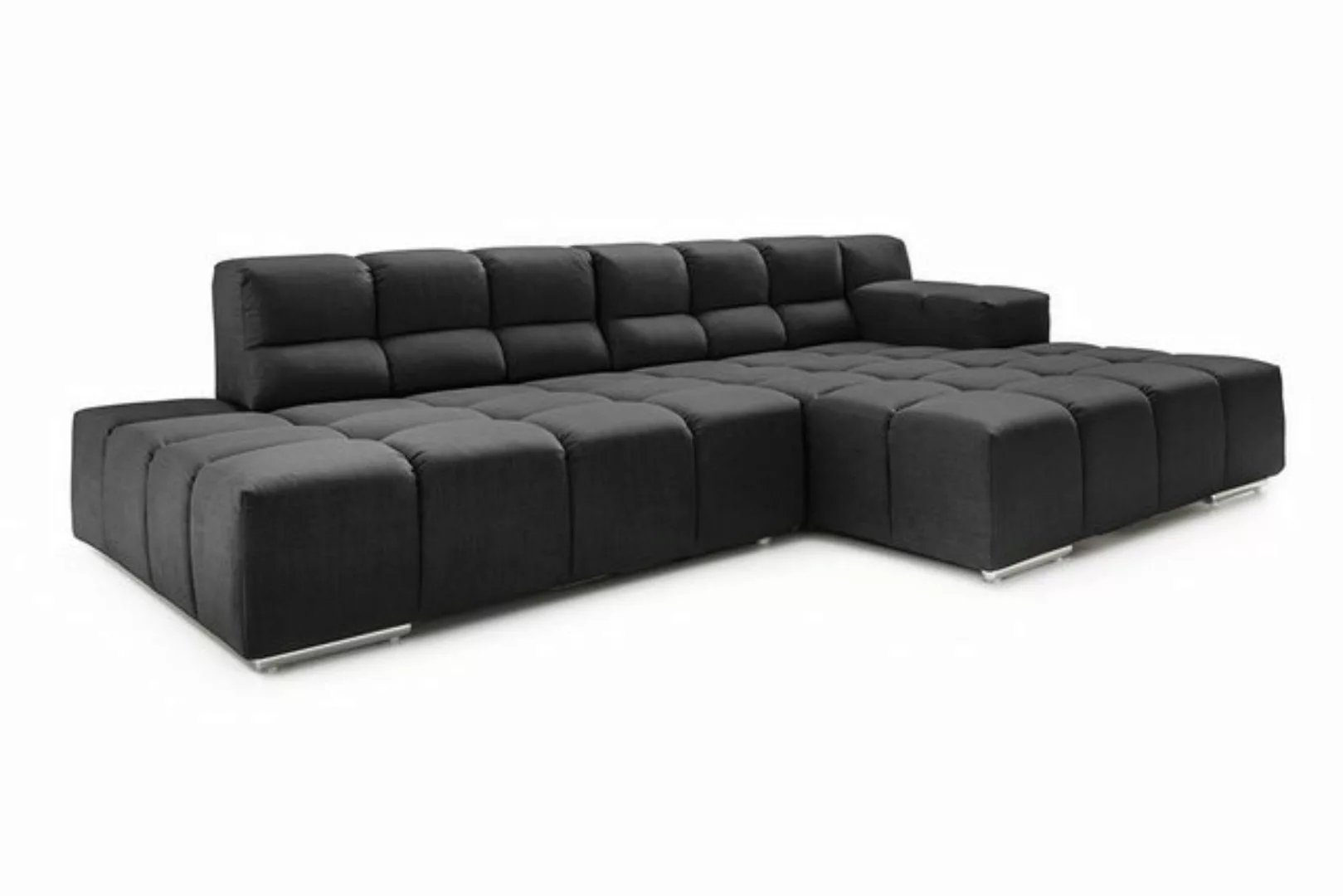 daslagerhaus living Big-Sofa Ecksofa Cube Stoff anthrazit günstig online kaufen