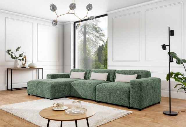 Luxusbetten24 Sofa Designer Sofa Napoli Maxi, mit geflochtene Stoffstruktur günstig online kaufen