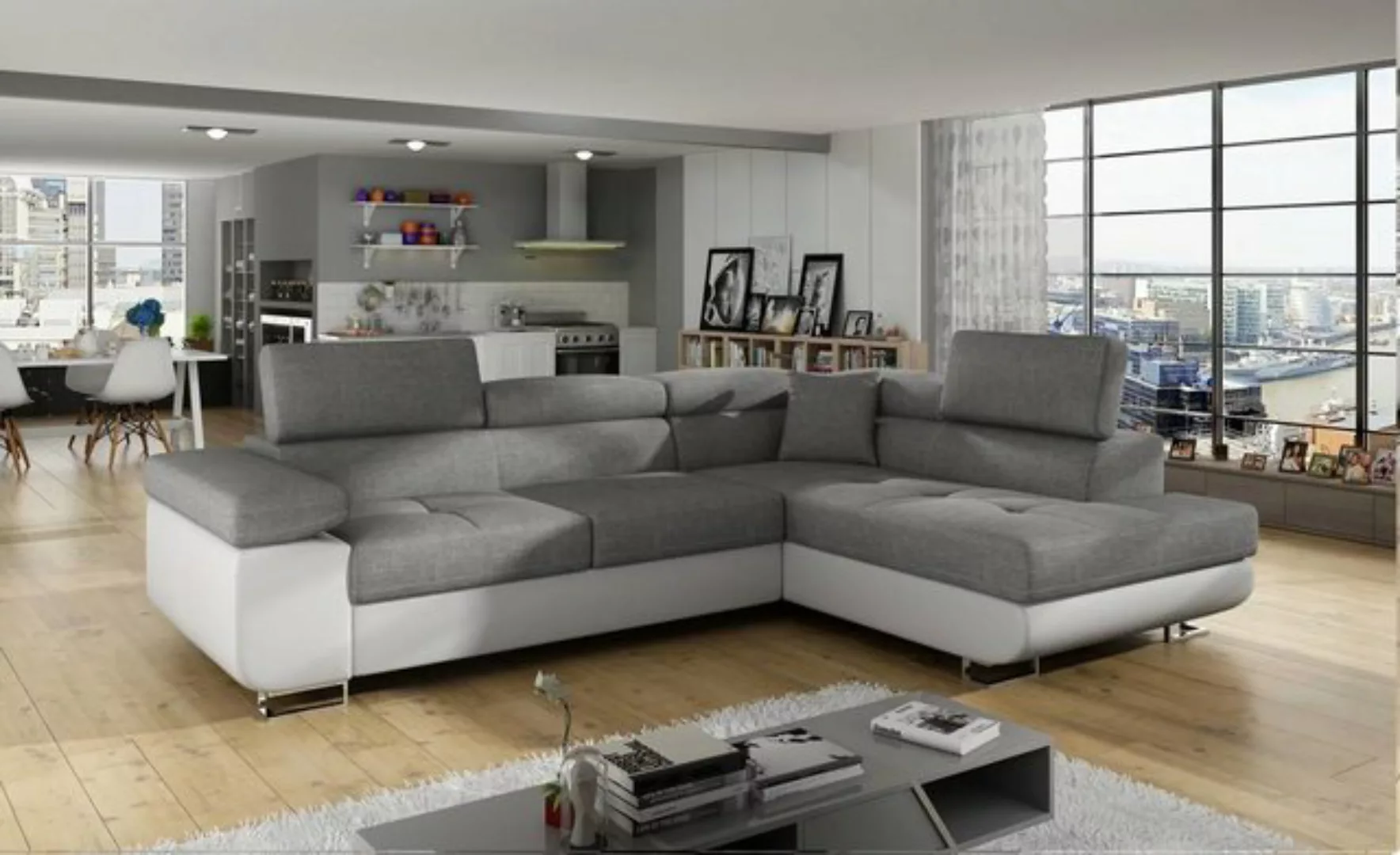 JVmoebel Schlafsofa Neu Design Ecksofa Couch Textil Polster Sofas Sofort, M günstig online kaufen