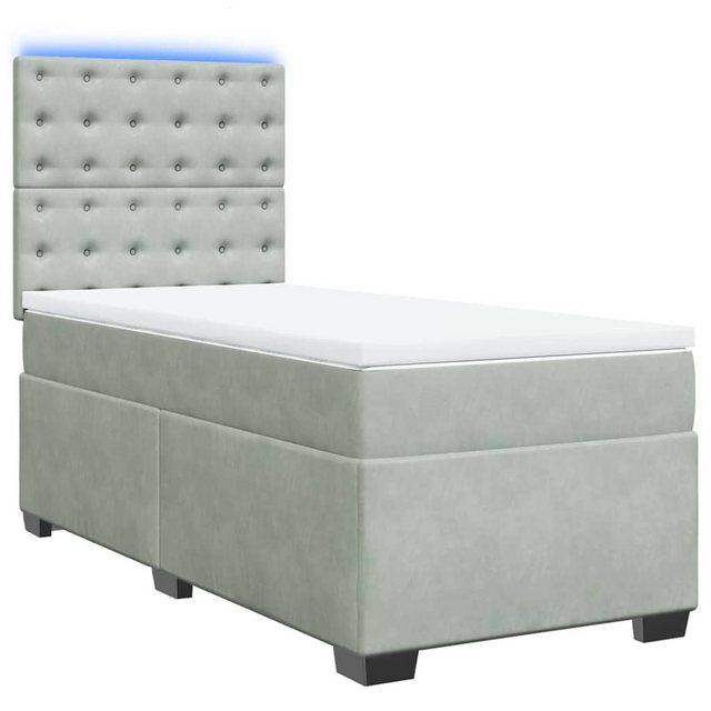 vidaXL Bett Boxspringbett mit Matratze Hellgrau 90x200 cm Samt günstig online kaufen