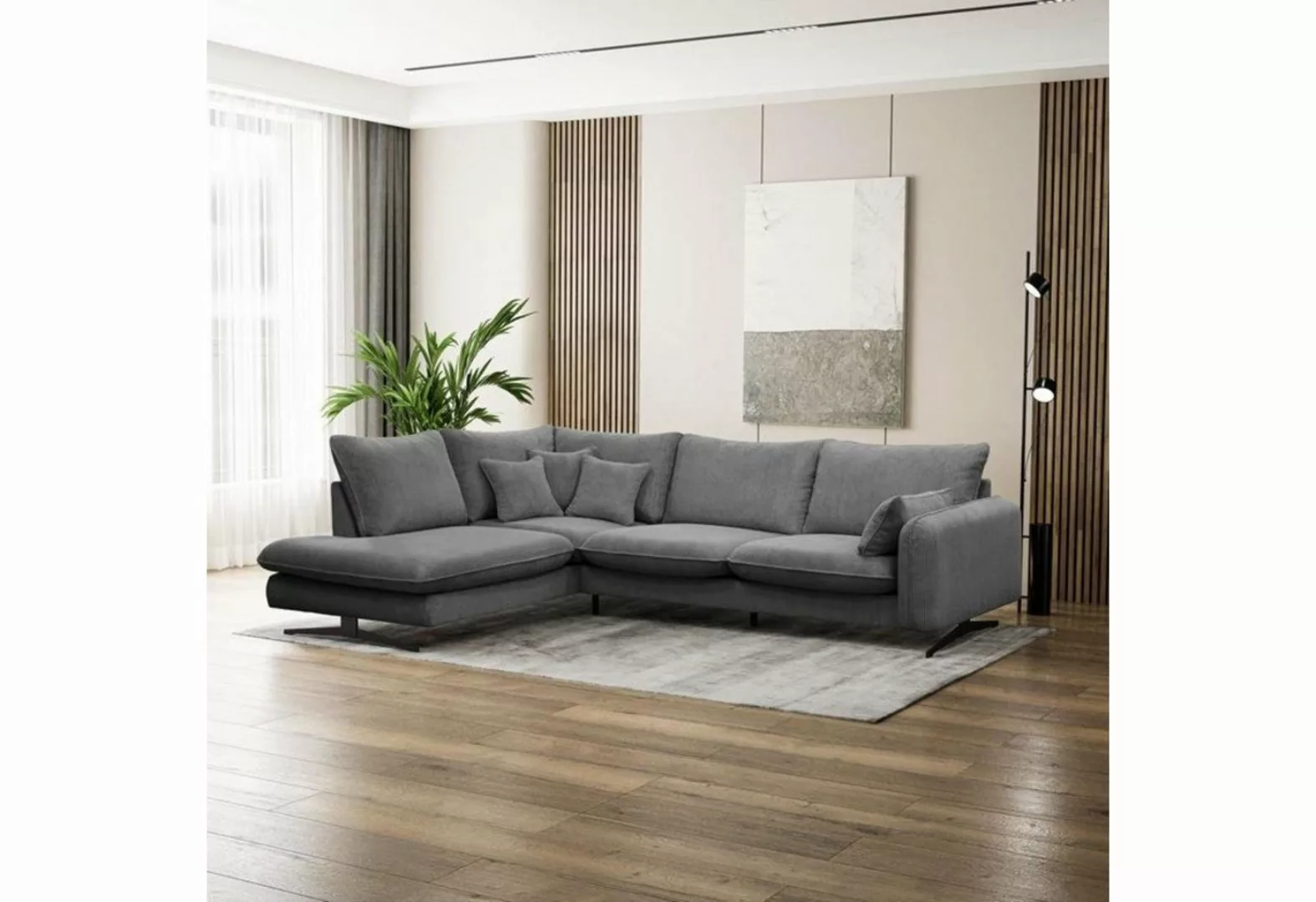 Beautysofa Ecksofa Prince, L-Form Polstersofa aus Cord-Bezug, l-shape Polst günstig online kaufen