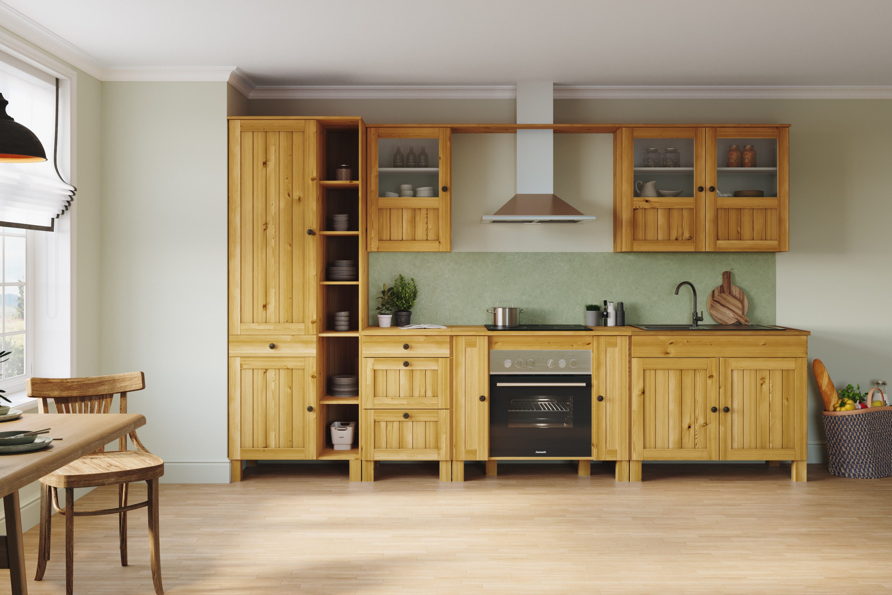 Home affaire Spülenschrank "Alby2", Mit Metallgriffen, Breite 100 cm günstig online kaufen