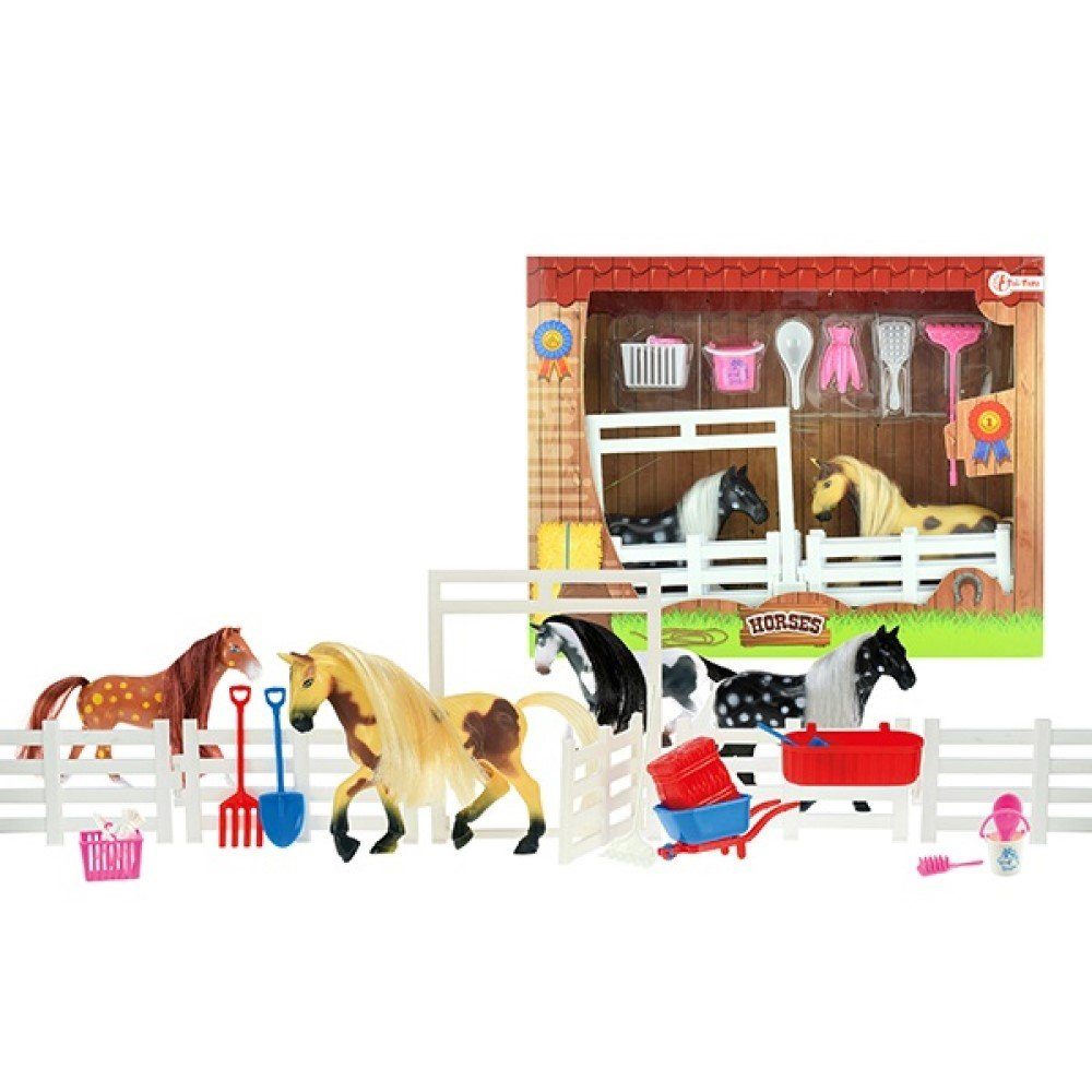 Toi-Toys Lernspielzeug 2 Pferde inkl Stall günstig online kaufen