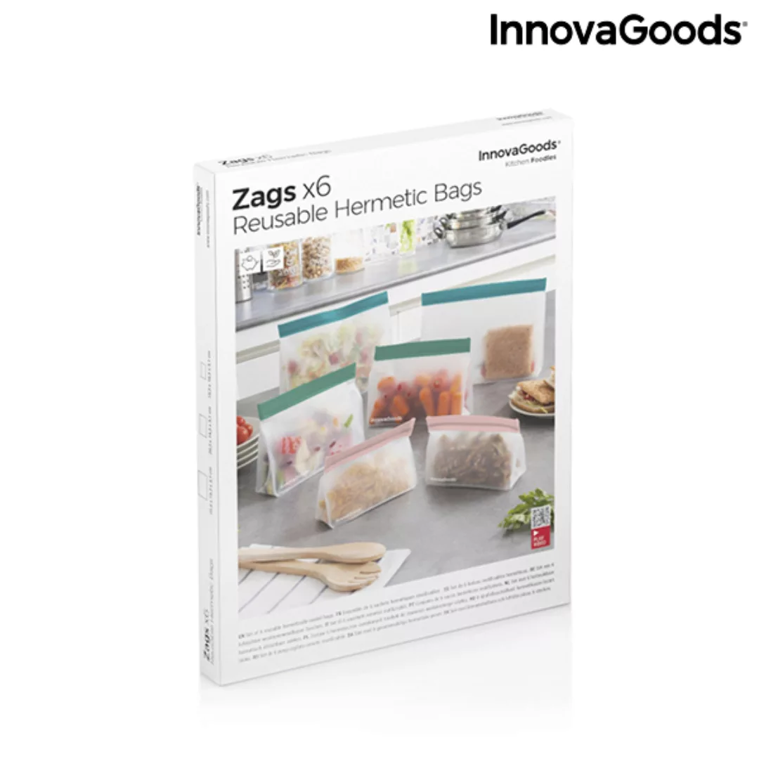 Ein Set Luftdichter Wiederverwendbarer Beutel Zags Innovagoods 6 Stücke günstig online kaufen