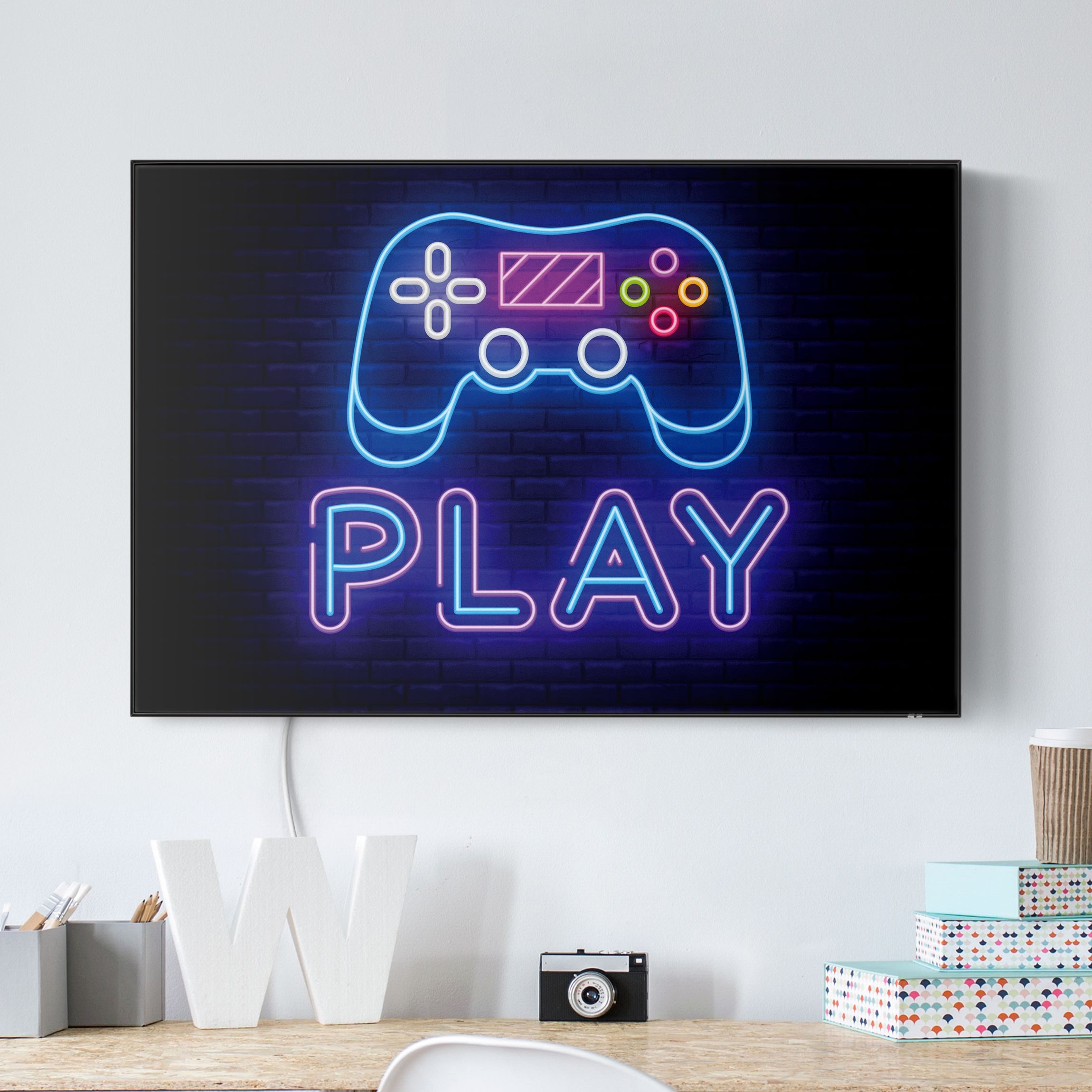 LED-Wechselbild Neon Gaming Controller günstig online kaufen