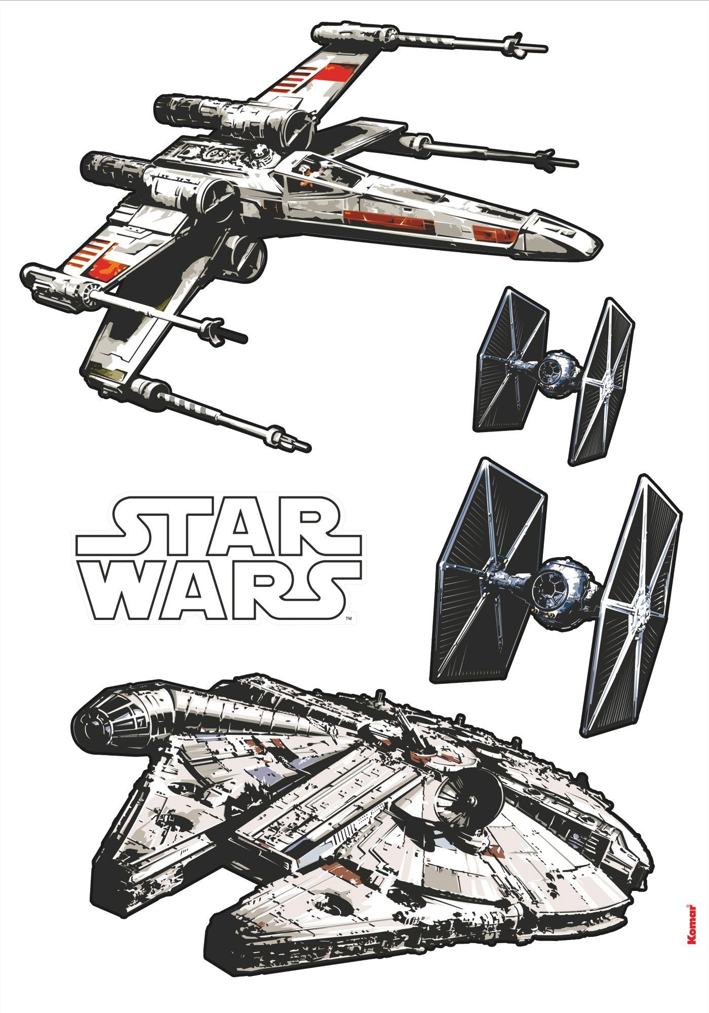 Deco-Sticker Star Wars Spaceships 100 x 70 cm günstig online kaufen