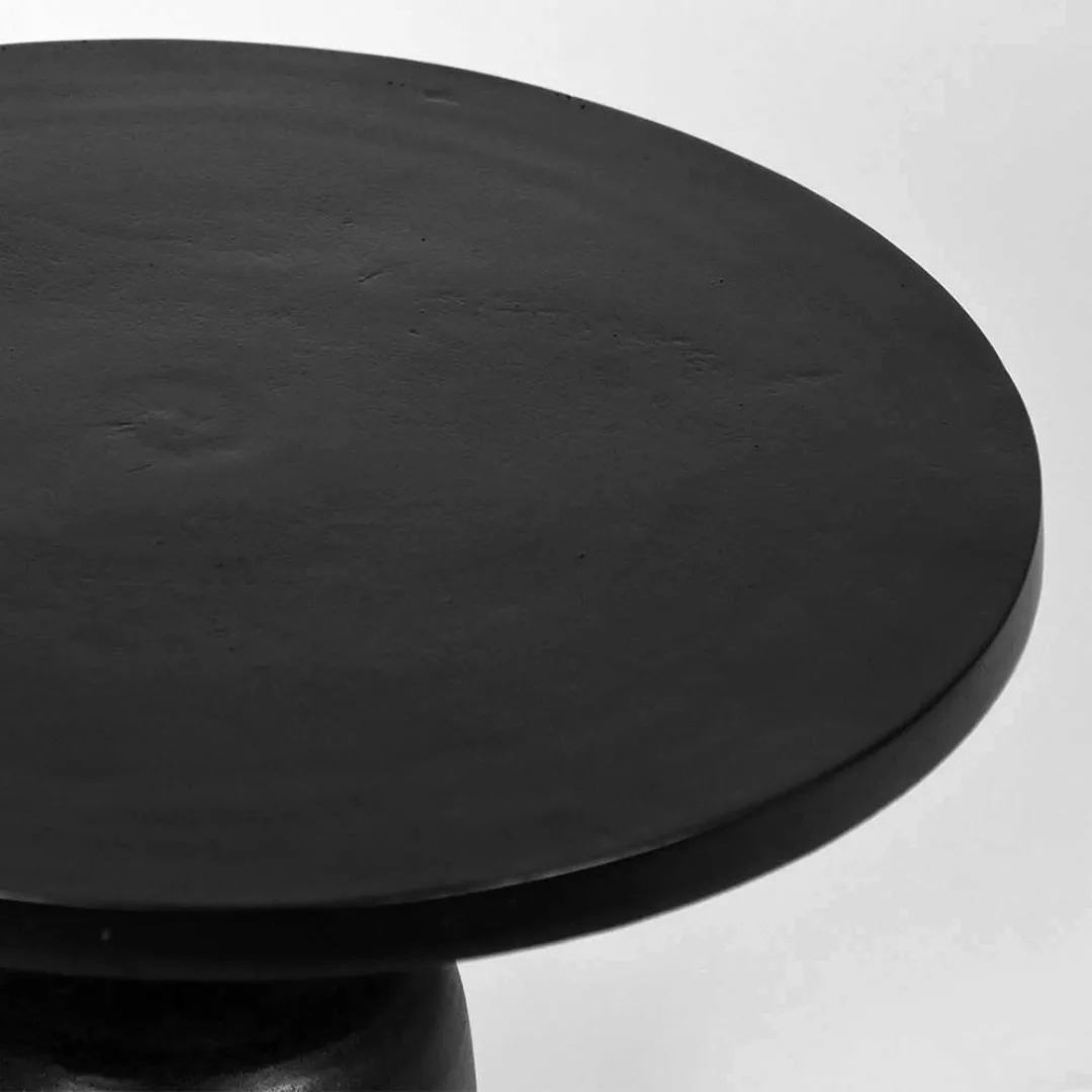 Salontisch in Schwarz aus Metall runder Tischplatte günstig online kaufen