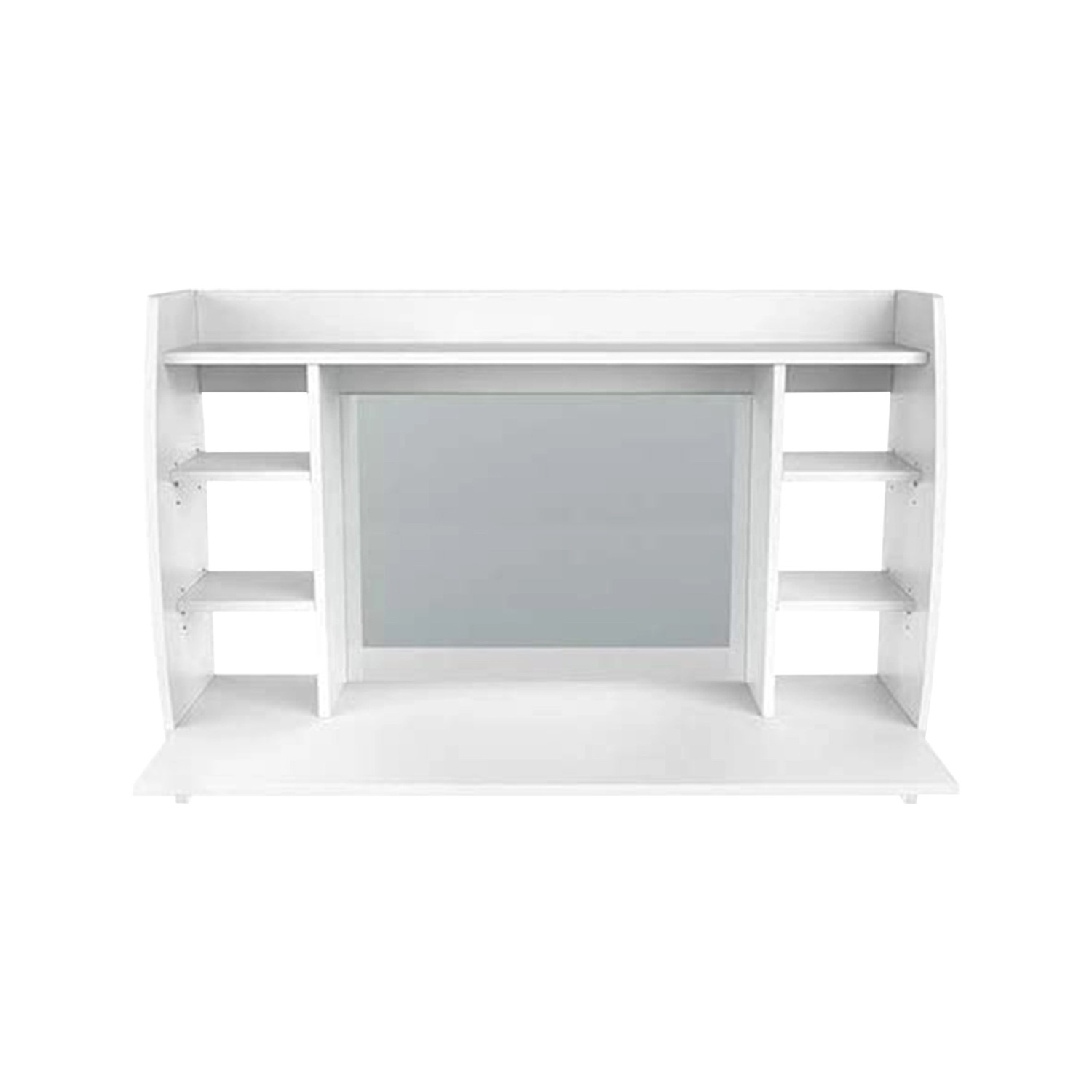 ML-Design Wandschminktisch Weiß mit Spiegel und 6 Ablagefächern 110x75x48,5 günstig online kaufen
